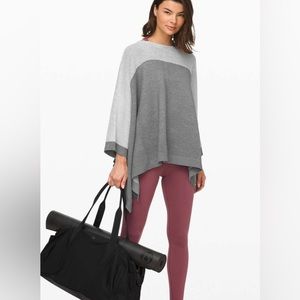 LULULEMON it all lines up poncho grey two toned knit one size